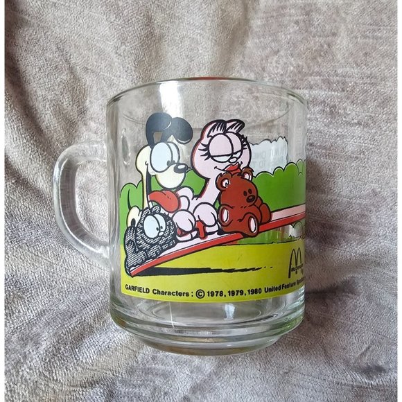 Vintage McDonalds x Jim Davis Garfield & Friends Odie Arline Glass Cup Mug - Picture 1 of 6